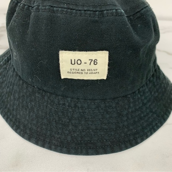Urban Outfitters Black Cotton Retro Y2K Bucket Hat
